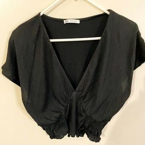 Zara Vneck cropped top